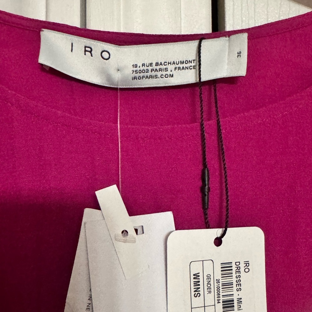IRO Zestful Fuchsia Ruffle Lace Mini Dress EU 36 / US 4 Small - Picture 7 of 7